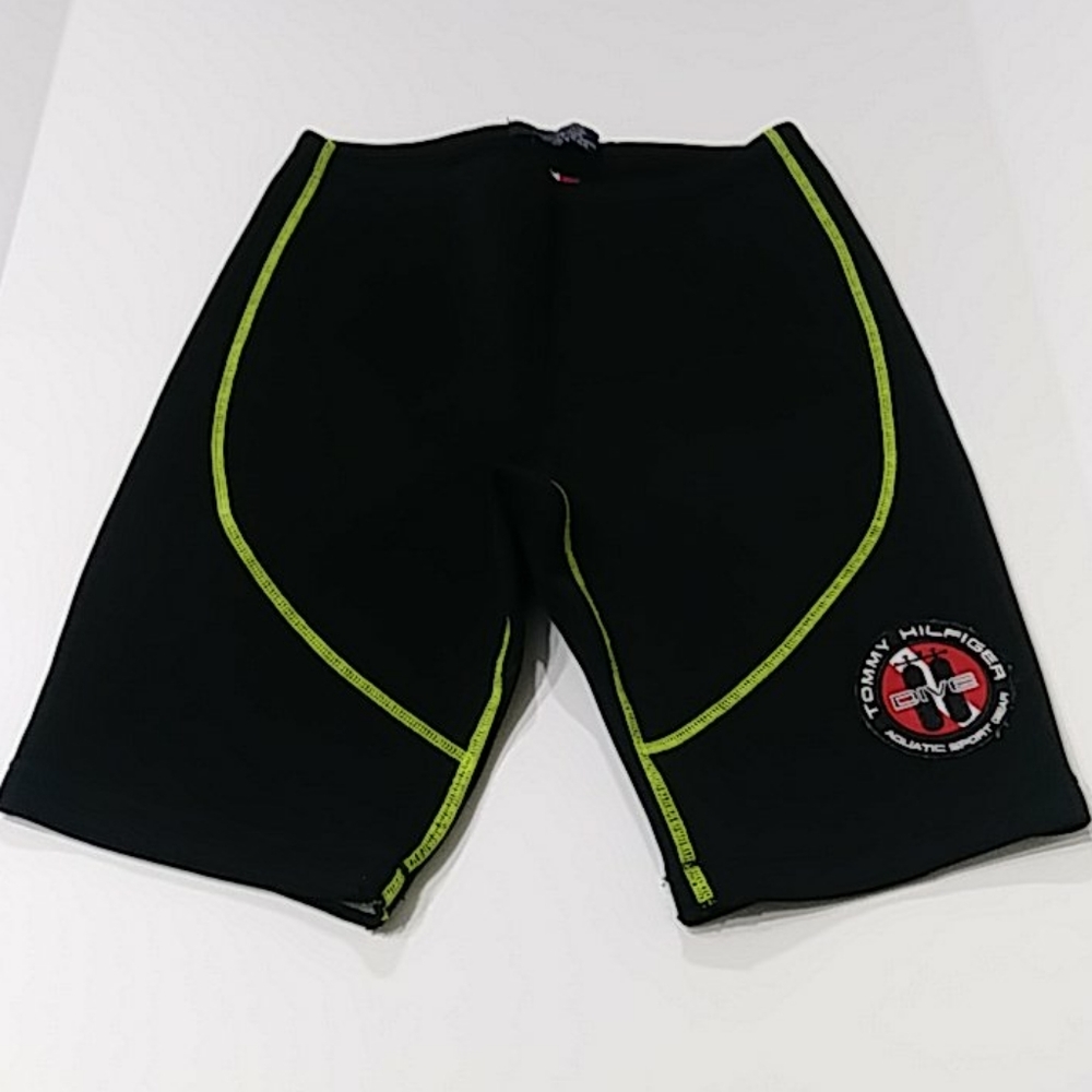 Tommy Hilfiger Black/ Green Stitching aquatic sport gear Sz M  M/M